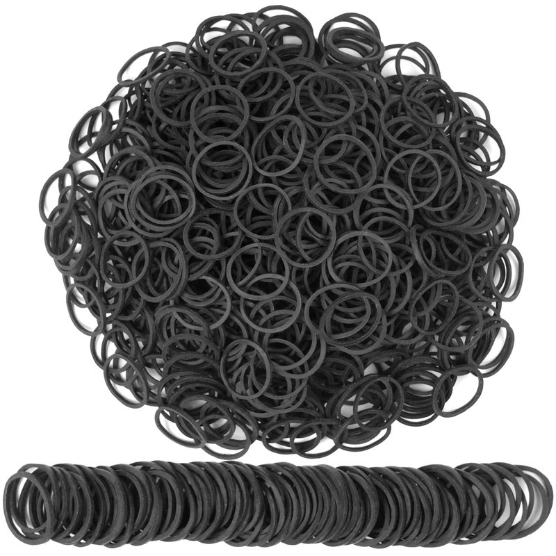 Foshine Rubber Bands Black Small Mini Elastic Band 1300Pcs rubber band For Office & Home Supplies Inside Diameter 0.63inch - Image 1
